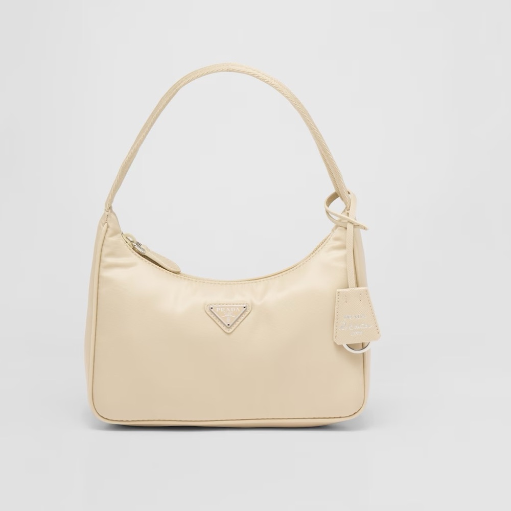 prada re-nylon beige mini bag